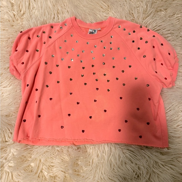 QUEEN OF SPARKLES Tops - Queen of Sparkles Rhinestone Heart Top